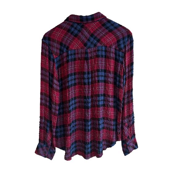 Rails Brady Button Down Shirt Mulberry Teal Blue M - Picture 6 of 12